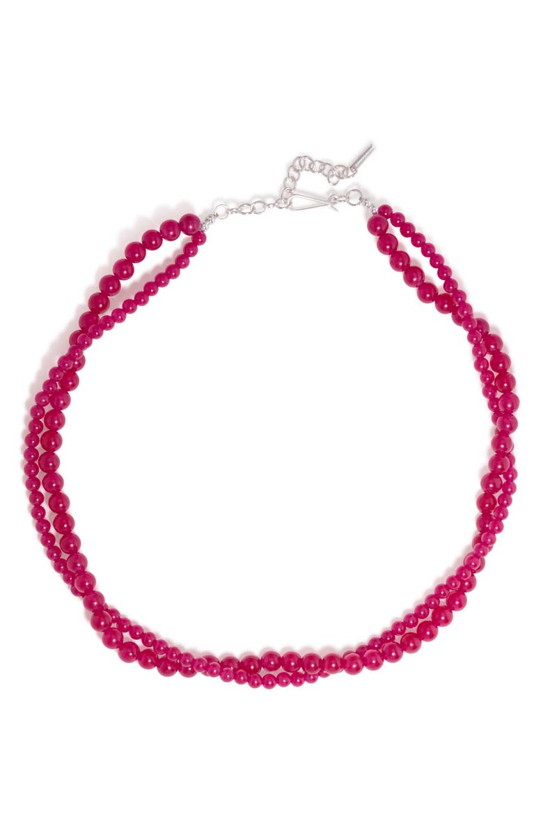 COMPLETEDWORKS Chalcedony Beaded Necklace, Main, color, Pink