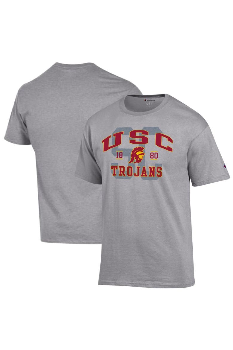 Men's Champion Heather Gray USC Trojans Varsity T-Shirt, Main, color, Heather Gray
