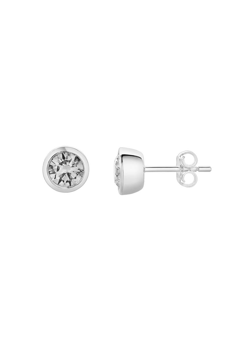 Uyarak 14K Gold Lab Grown Round Solitaire Diamond Earrings - 1 Cts, Alternate, color, 14K White Gold