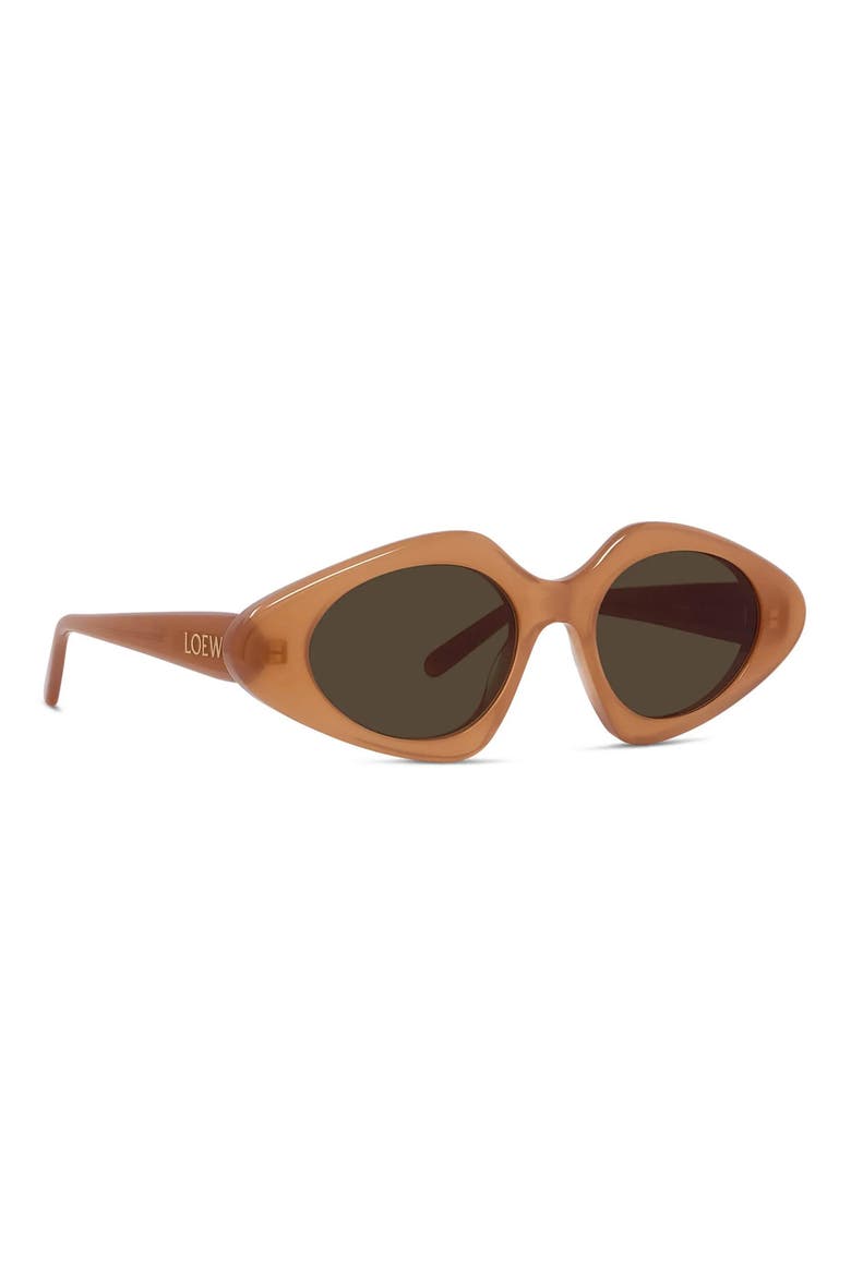 Slim 50mm Geometric Sunglasses, Alternate, color, SHINY BLACK / BROWN
