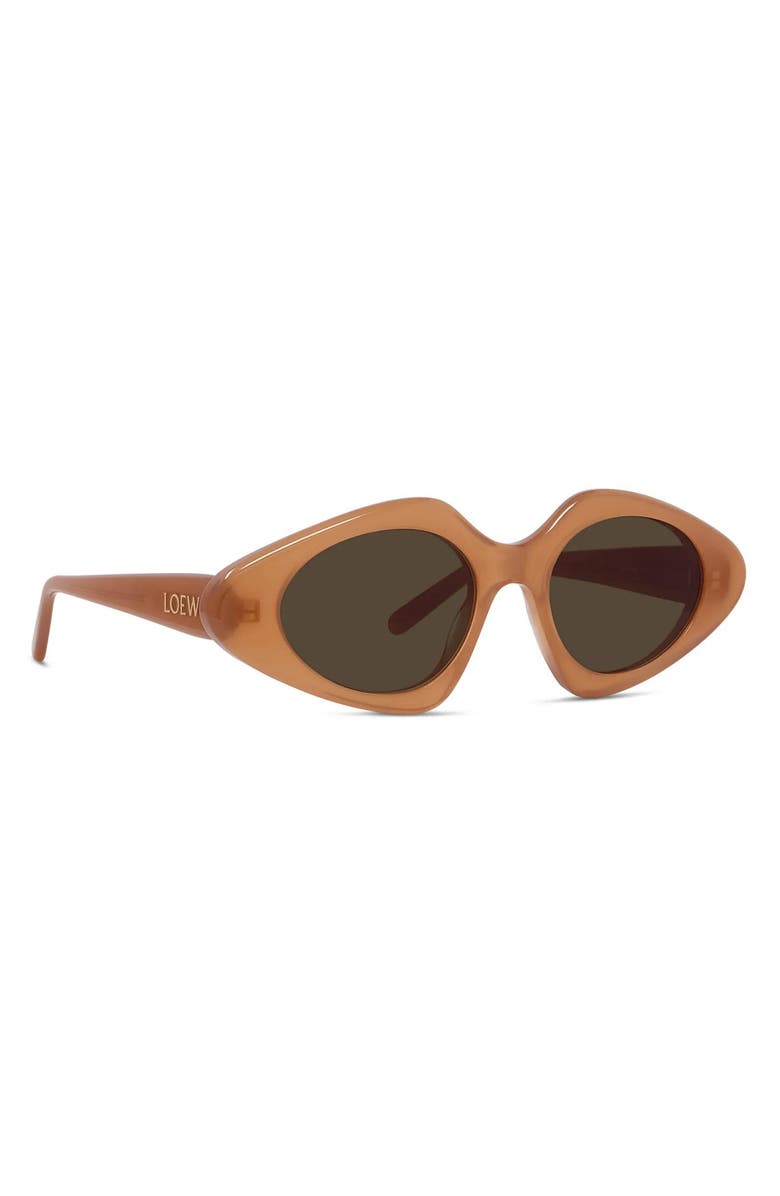 Loewe Slim 50mm Geometric Sunglasses, Alternate, color, Shiny Black / Brown