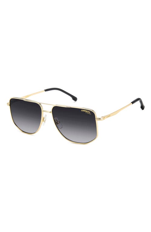Carrera Eyewear 59mm Gradient Navigator Sunglasses In Gold Black/dark Grey Sf