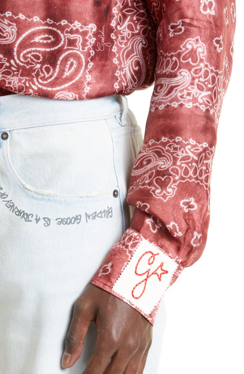 Golden Goose Journey Paisley Print Button-Up Shirt, Alternate, color, 