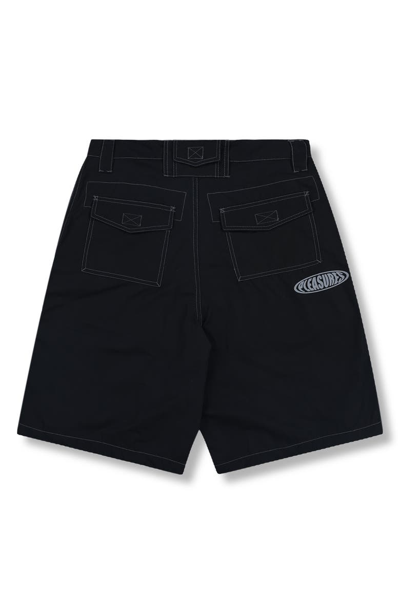 PLEASURES Raider Cargo Shorts, Alternate, color, Black