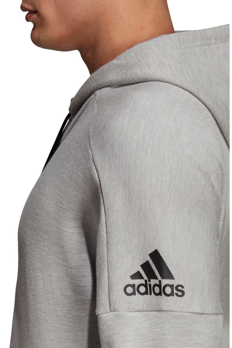 ID Stadium Zip Hoodie, Alternate, color, SOLID GREY/ RAW WHITE