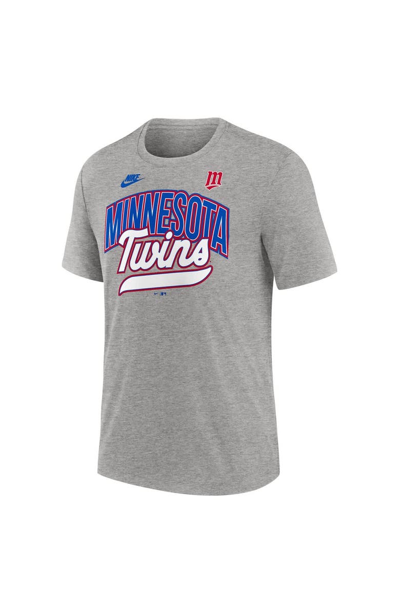 Nike Men's Nike Heather Gray Minnesota Twins Cooperstown Collection Retro Tri-Blend T-Shirt, Alternate, color, Heather Gray