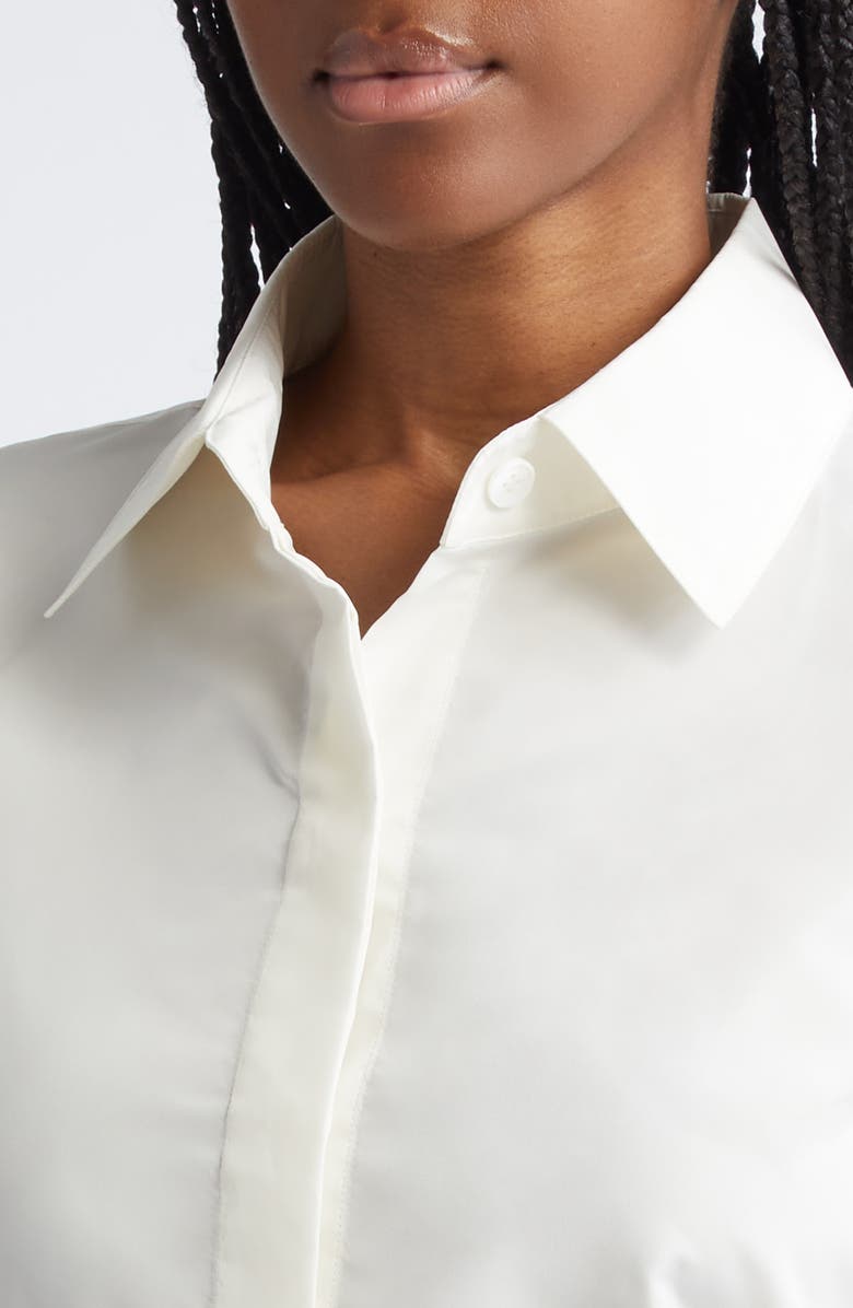 Lafayette 148 New York Slim Fit Taffeta Button-Up Shirt, Alternate, color, 