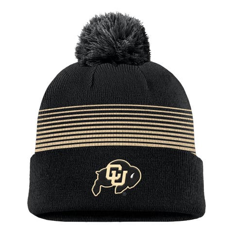 Men's Nike Black Colorado Buffaloes 2026 On-Field Peak Cuffed Knit Hat with Pom