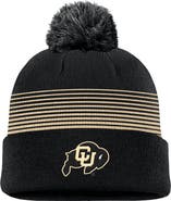 Nike Men's Nike Black Colorado Buffaloes 2026 On-Field Peak Cuffed Knit Hat with Pom