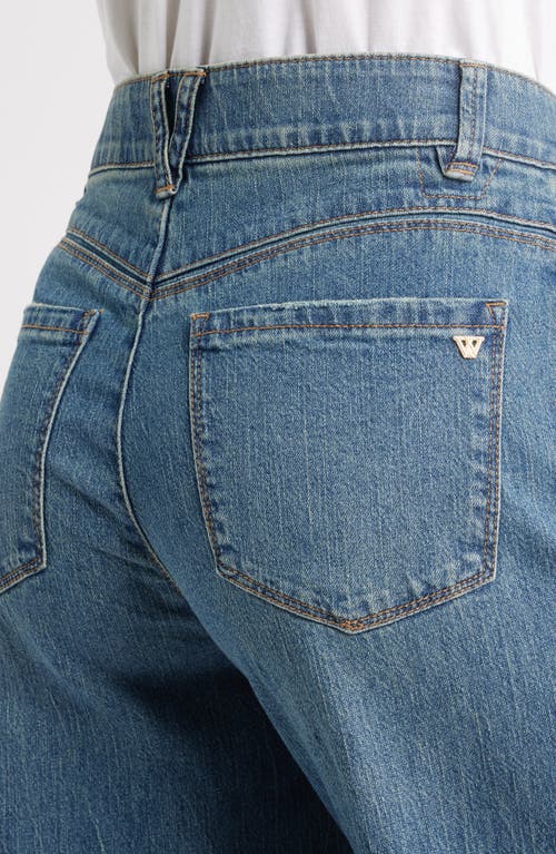 Wit & Wisdom Gracie Skyrise Double Side Seam High Waist Wide Leg Jeans In Blue