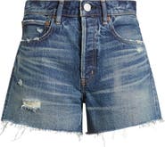 MOUSSY VINTAGE Lattingtown High Waist Denim Cutoff Shorts