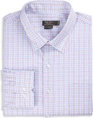Oak Hill Premium by DXL Big & Tall Wrinkle-Resistant Grid Patterned Dress Shirt