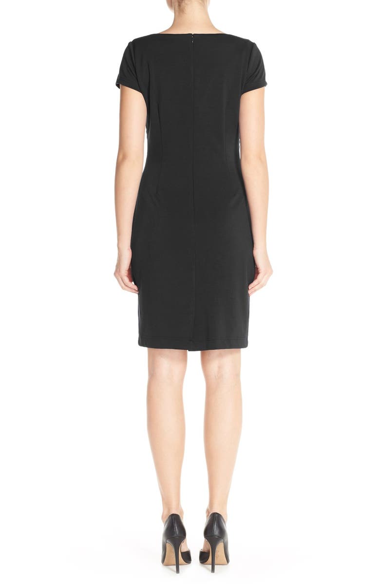 Ellen Tracy Pleat Ponte Sheath Dress, Alternate, color,