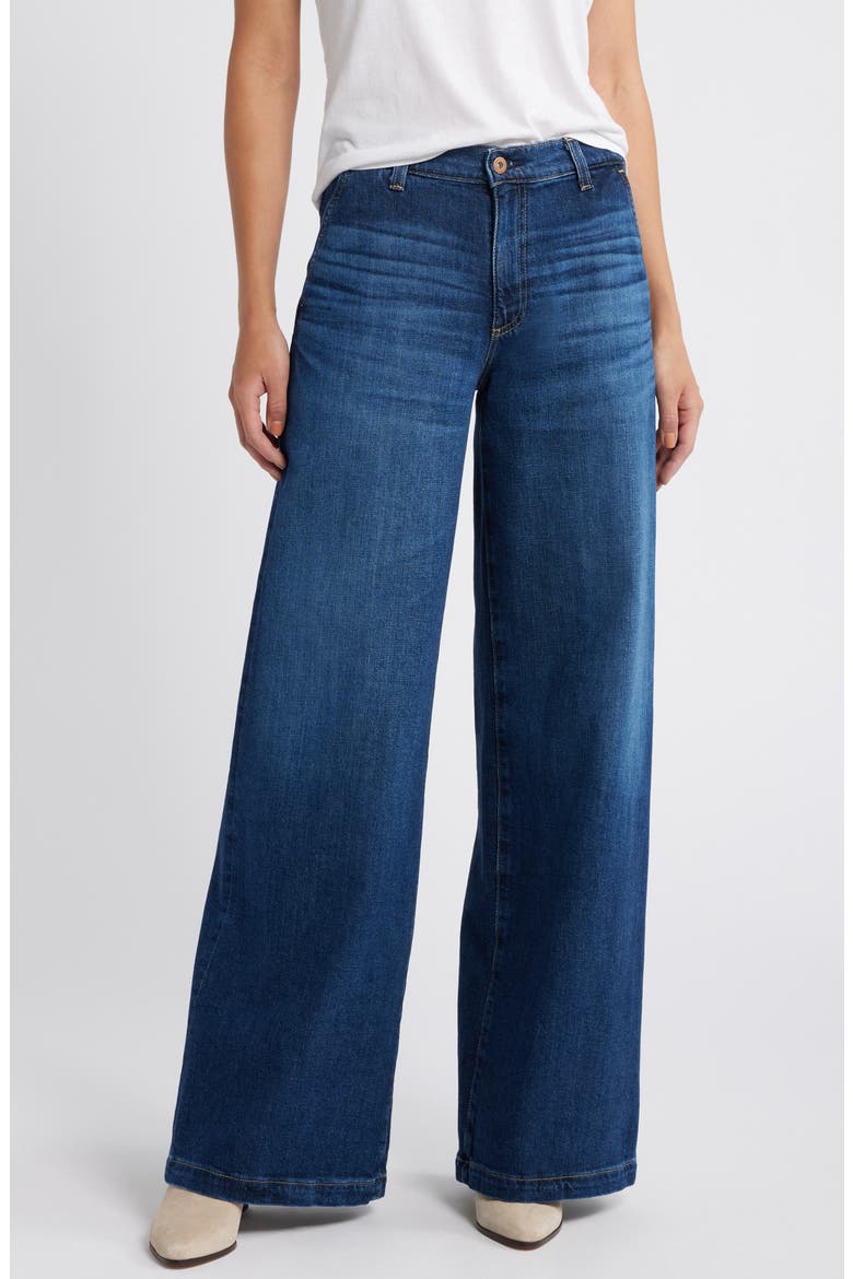 Stella Low Slung Palazzo Jeans, Main, color, PLUME