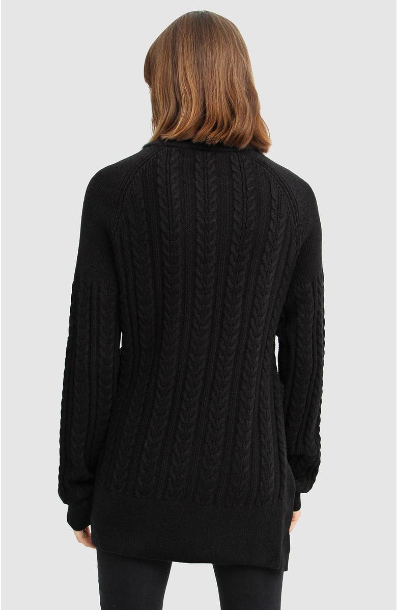 Belle & Bloom At Last Cable Knit Jumper with Slit, Alternate, color, Black
