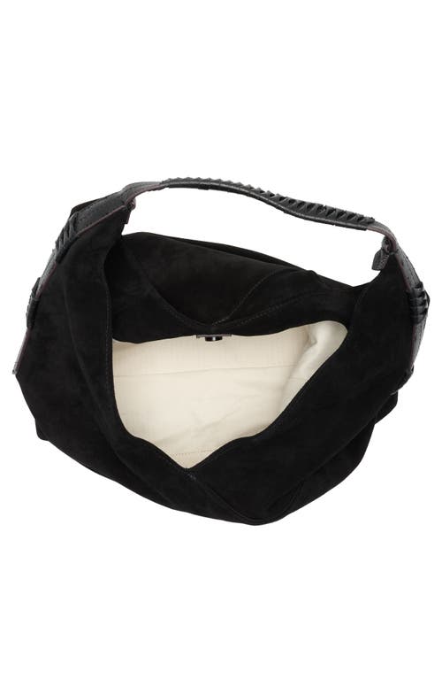 Aimee Stardust Leather Hobo Bag In Black