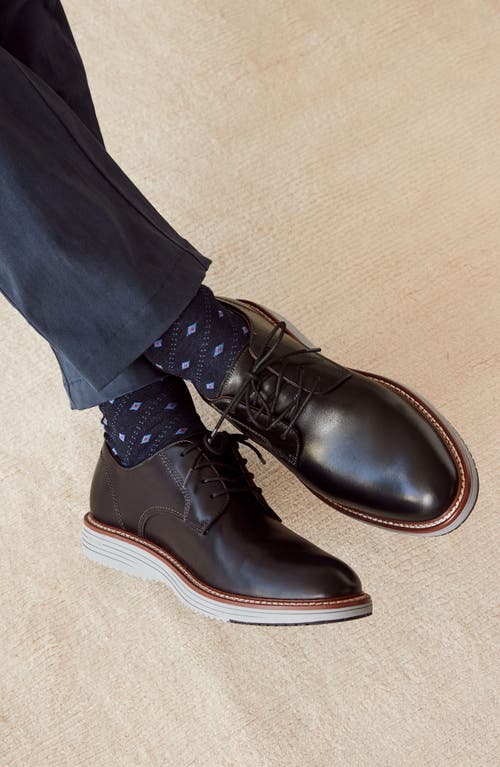 Johnston & Murphy Upton Plain Toe Derby In Black Full Grain Black