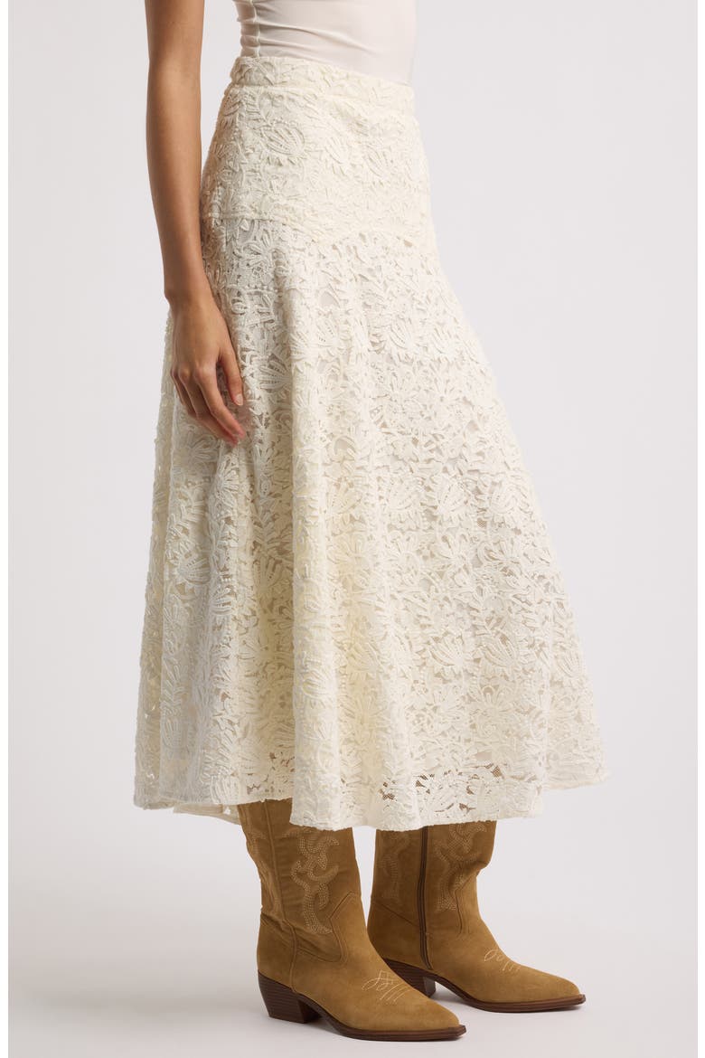 x Stetson Relic Lace Saddle Midi Skirt, Alternate, color, CREAM