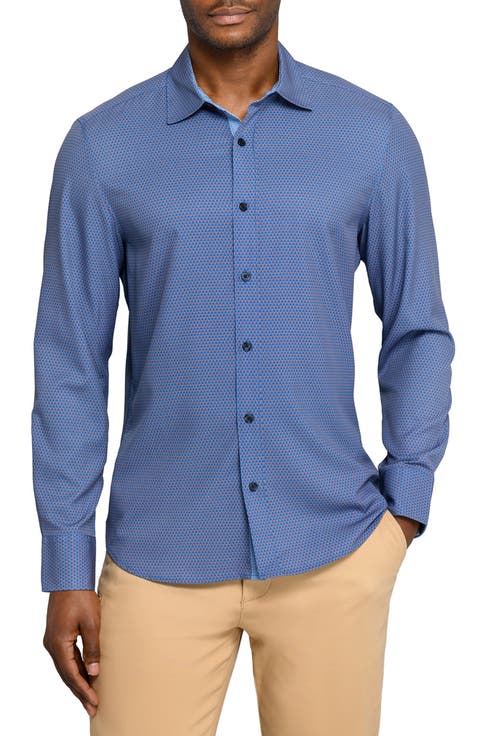 Hexagon Geo Woven Long Sleeve Basic