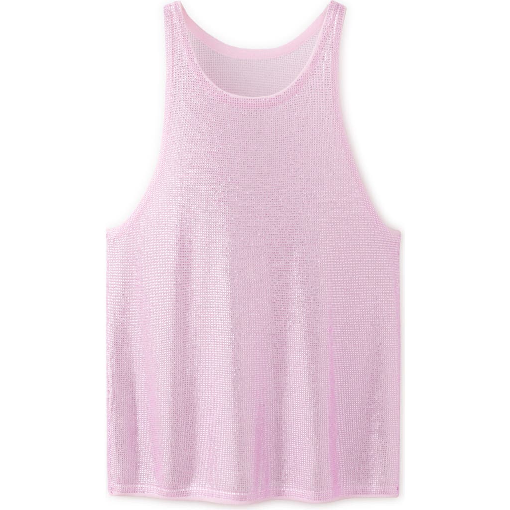 Mango X Kaia Gerber Crystal Embellished Tank In Pink