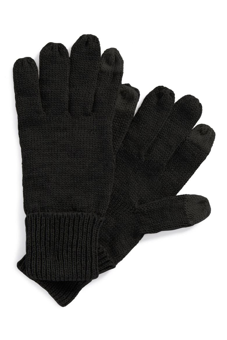 'Texting' Gloves, Main, color, BLACK