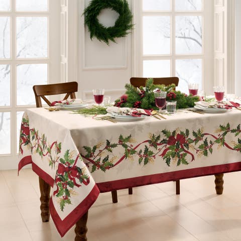 Winter Bows And Garland Tablecloth