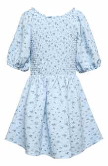 Hannah Banana Truly Me Kids' Smocked Puff Sleeve Dress
