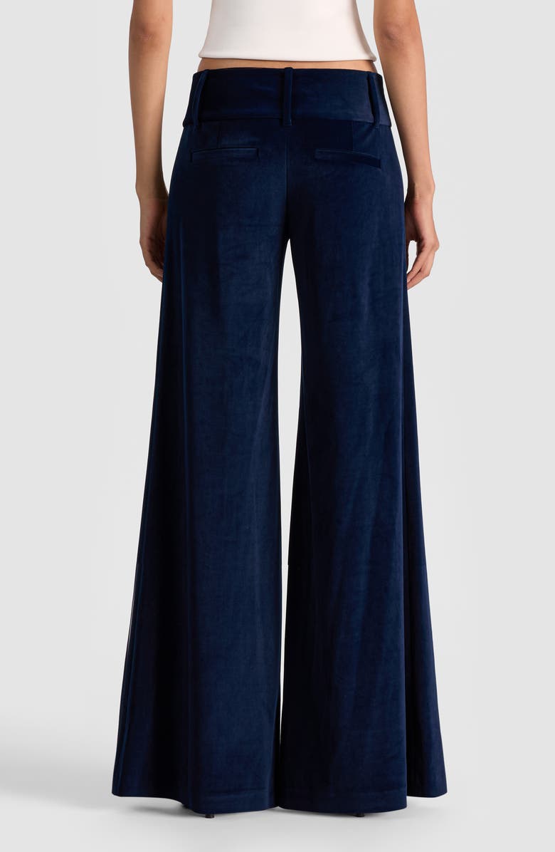 Alice + Olivia Olivia Velvet Low Rise Flare Leg Pants, Alternate, color, Dark Midnight Blue