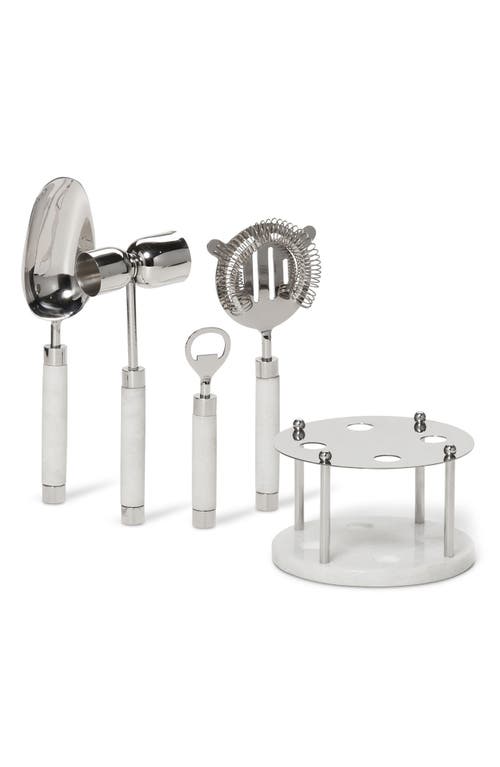 Roselli Trading Company Roman Marble 6-piece Bar Tool Set In Silver