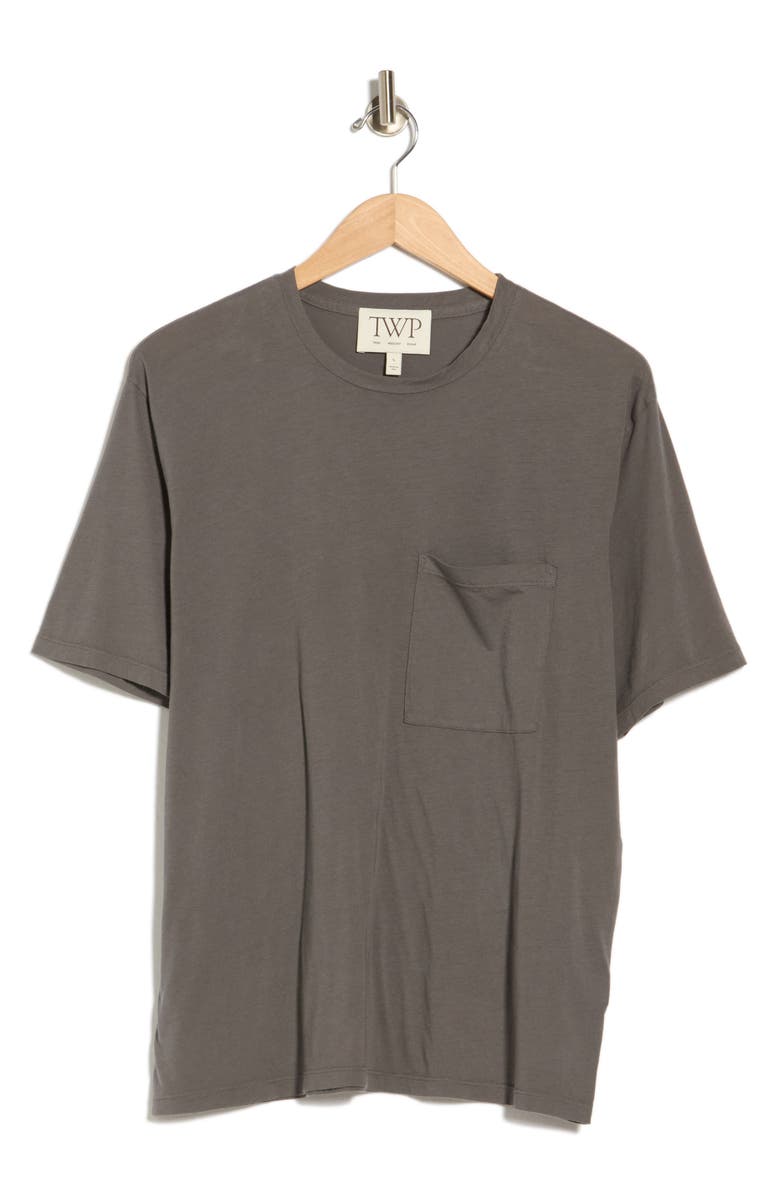TWP Crewneck Short Sleeve Oversize T-Shirt, Alternate, color, Charcoal