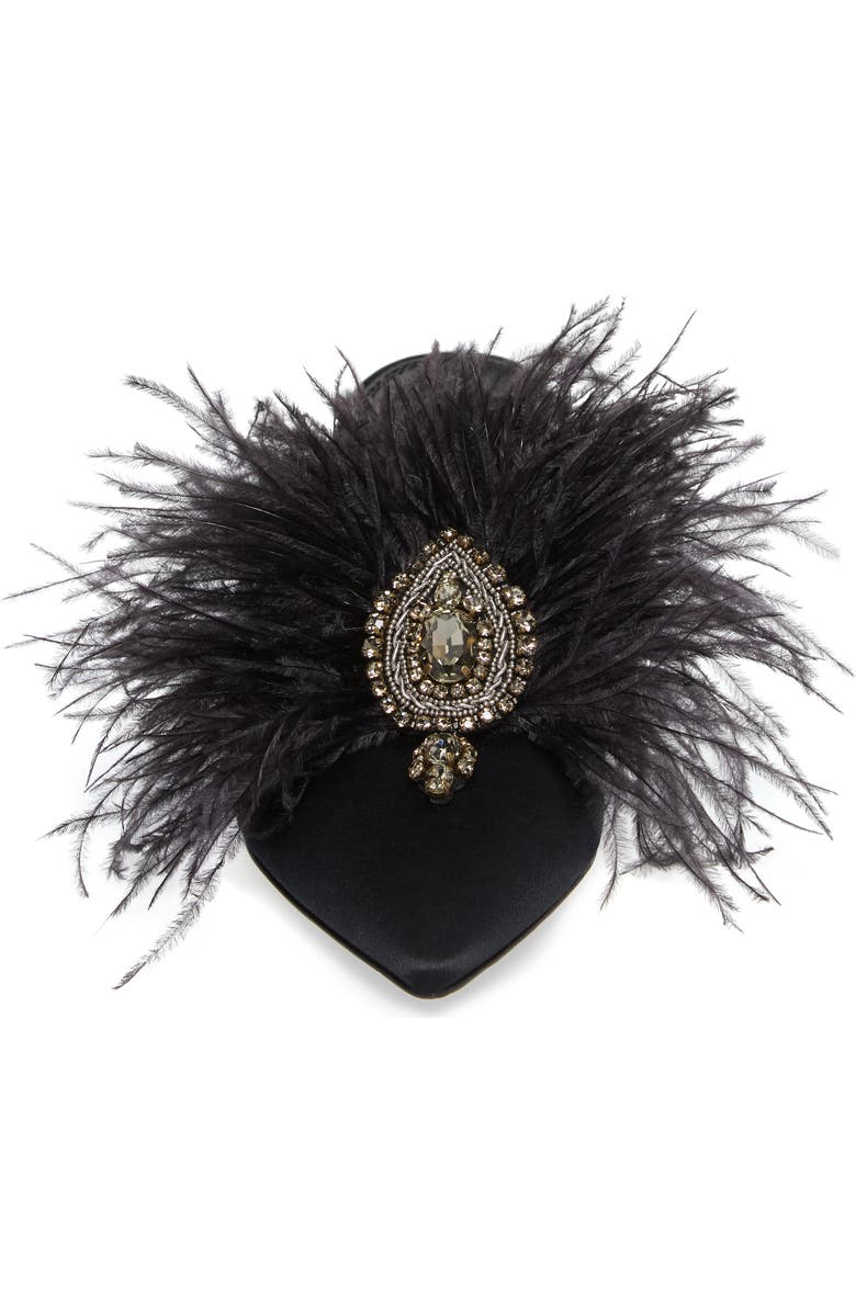 Tory Burch Elodie Embellished Feather Mule, Alternate, color,