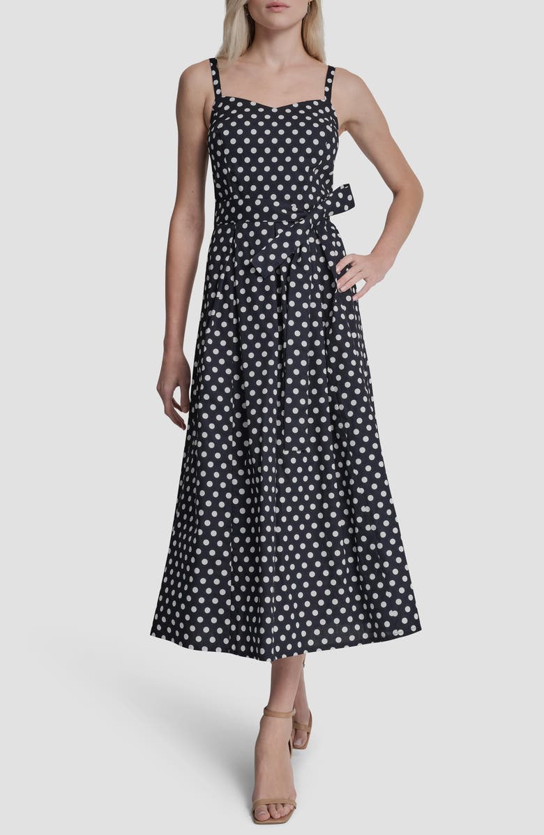 DKNY Sleeveless Maxi Dress, Main, color, Coin Dot