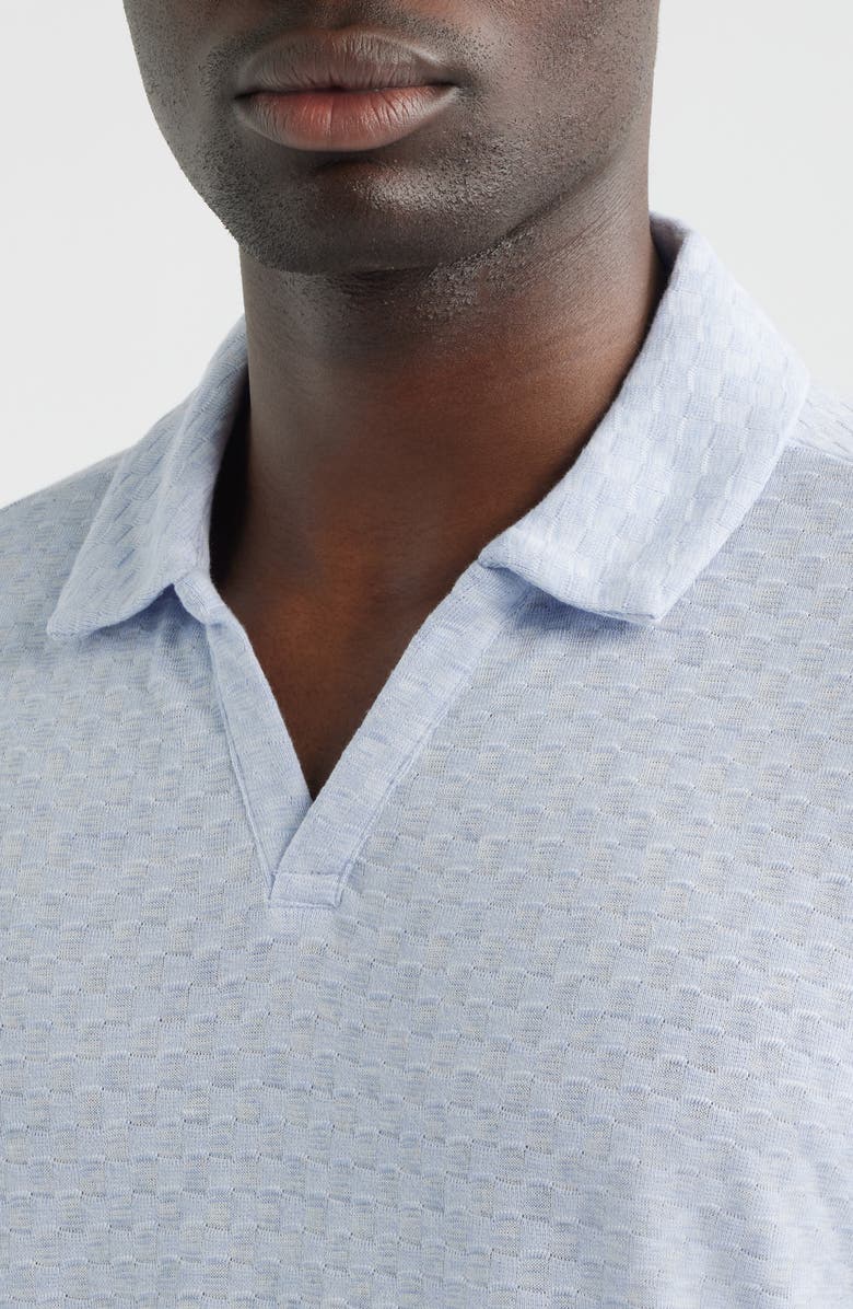 Johnston & Murphy Vintage Slub Polo, Alternate, color, Light Blue