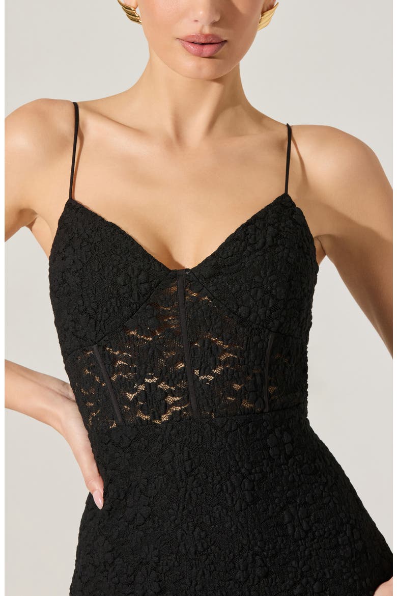 Floral Lace Knit Dress, Alternate, color, BLACK