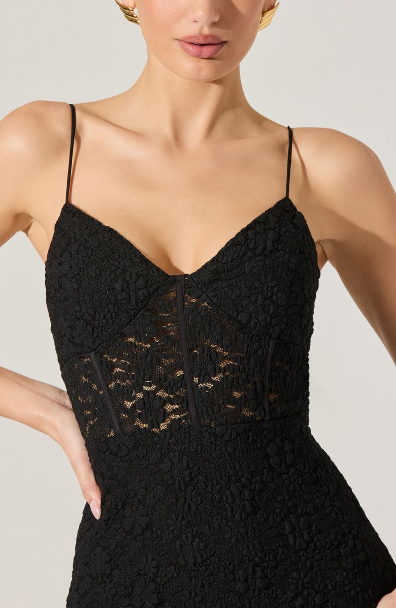 ASTR the Label Floral Lace Knit Dress, Alternate, color, Black