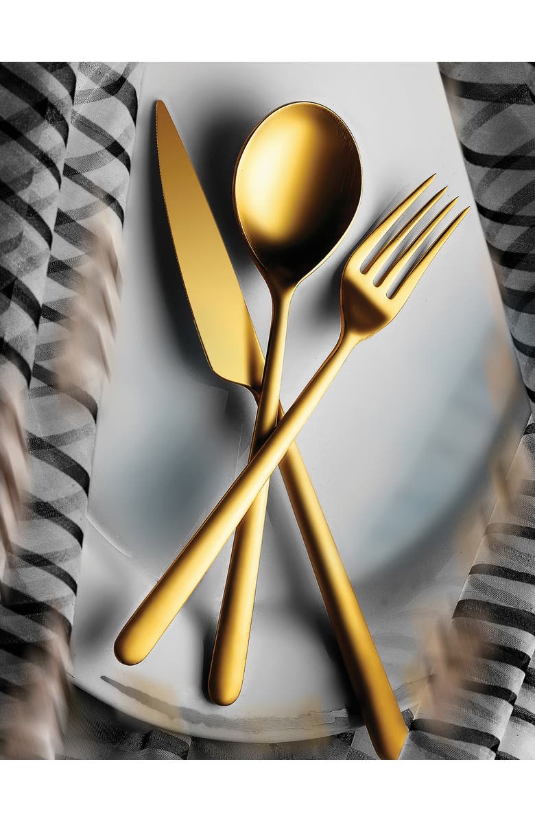 Mepra Linea Ice Flatware Set - 5 Pieces, Alternate, color, Ice Gold