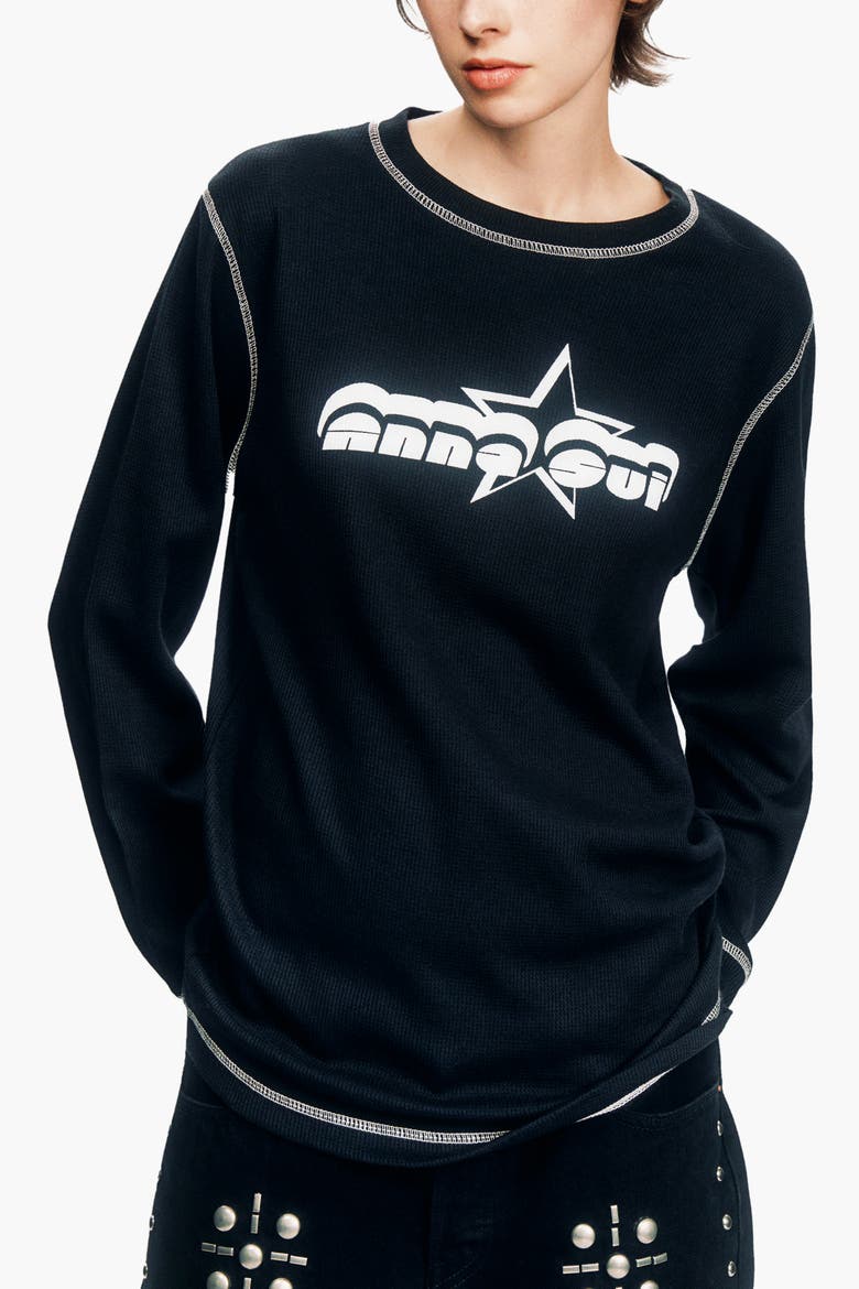 Logo Tees Thermal T-Shirt, Alternate, color, BLACK
