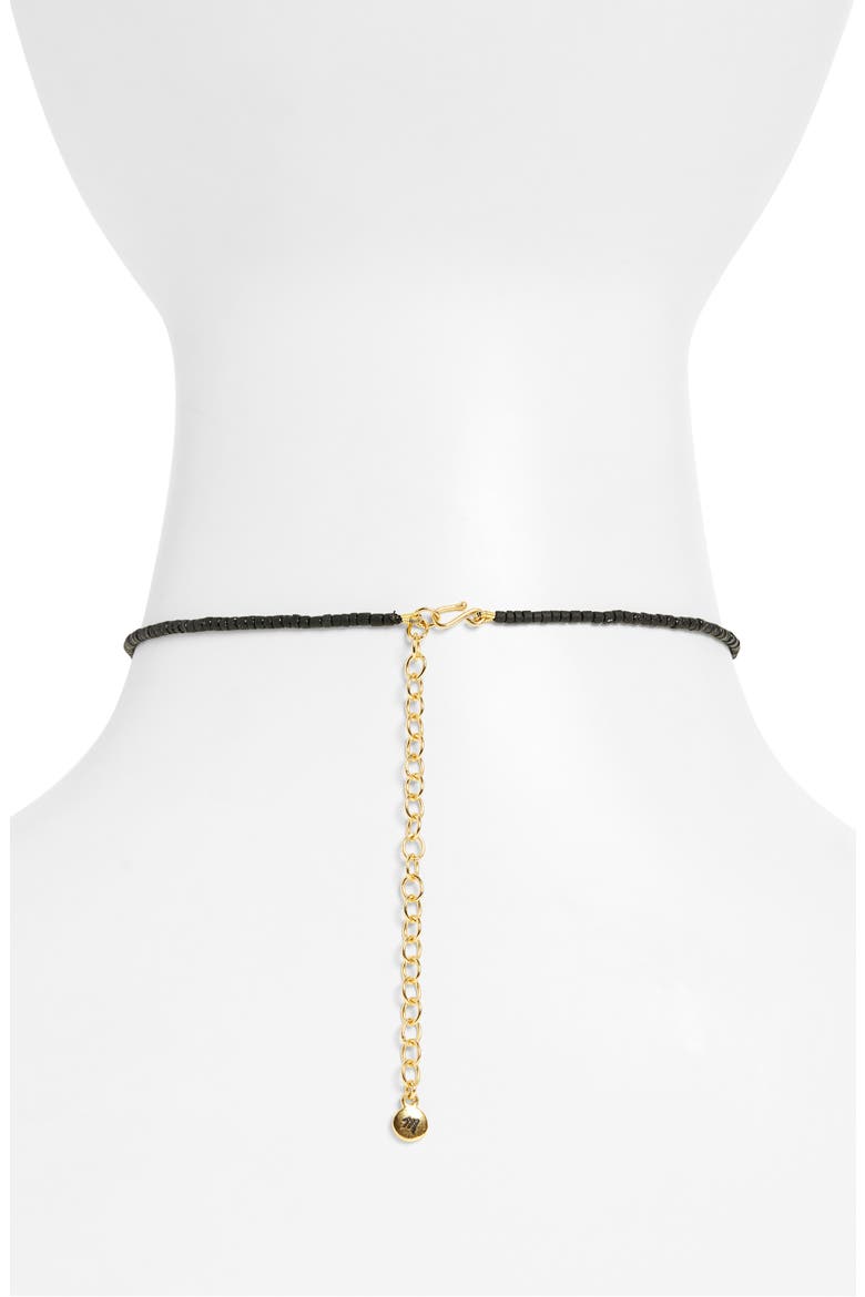 Heart Charm Beaded Necklace, Alternate, color, JET BLACK