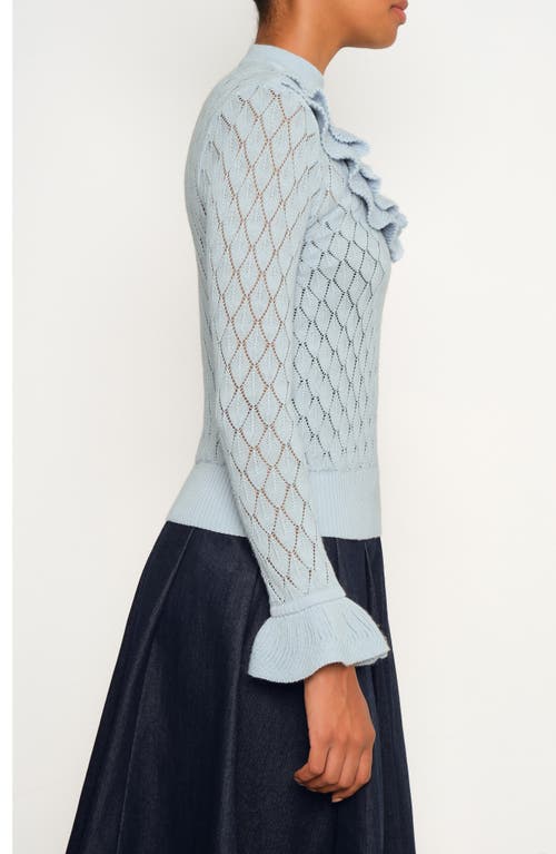 The Lulo Project The Quiet Storm Pointelle Sweater In Blue