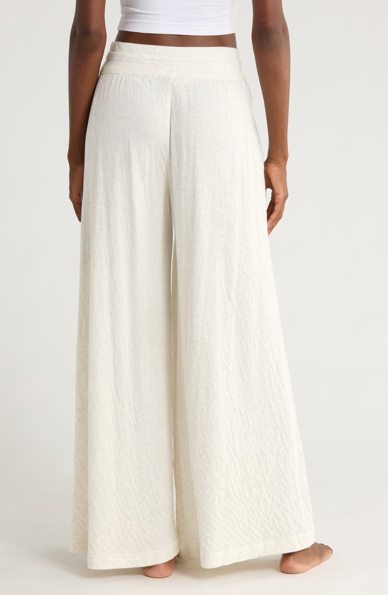 Free People Wait a Minute Drawstring Cotton Wide Leg Pants, Alternate, color, Oatmeal Heather Combo