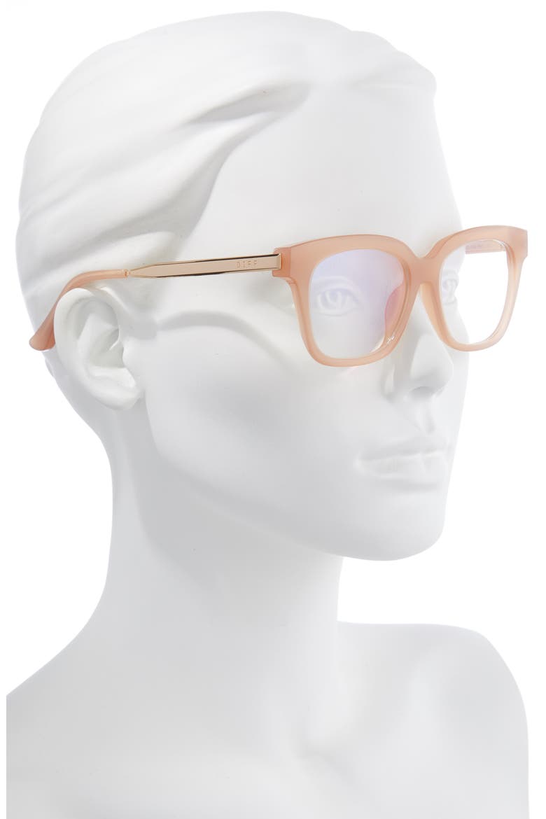 Bella 50mm Round Blue Light Blocking Glasses, Alternate, color, RUSTIQUE/ BEIGE