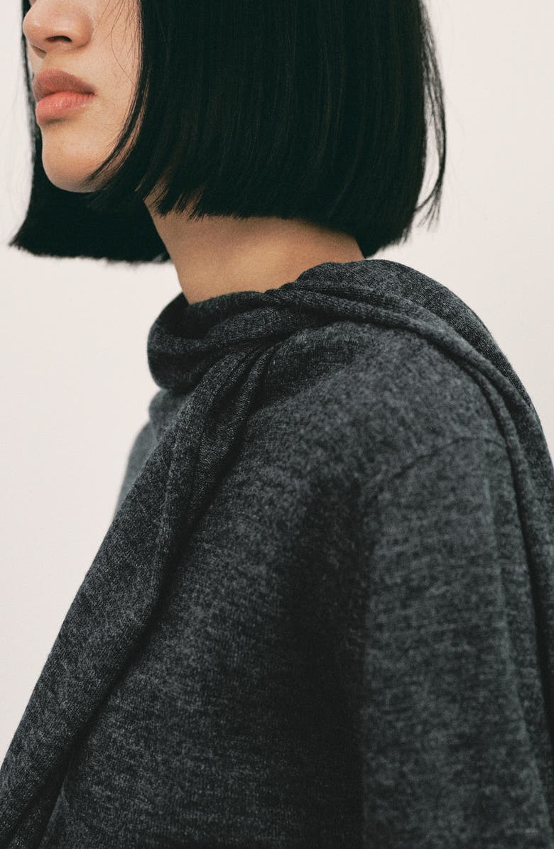 MANGO Scarf Sweater, Alternate, color, Medium Heather Grey