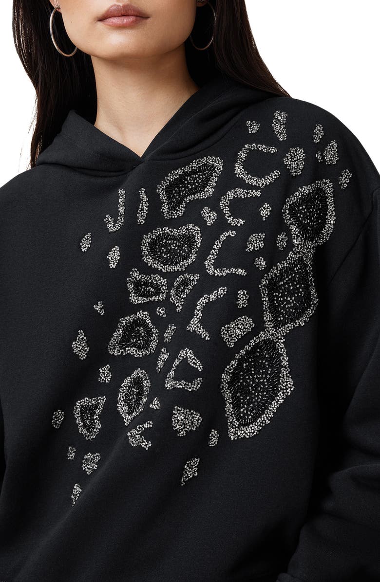 AllSaints Pippa Beaded Hoodie, Alternate, color, 