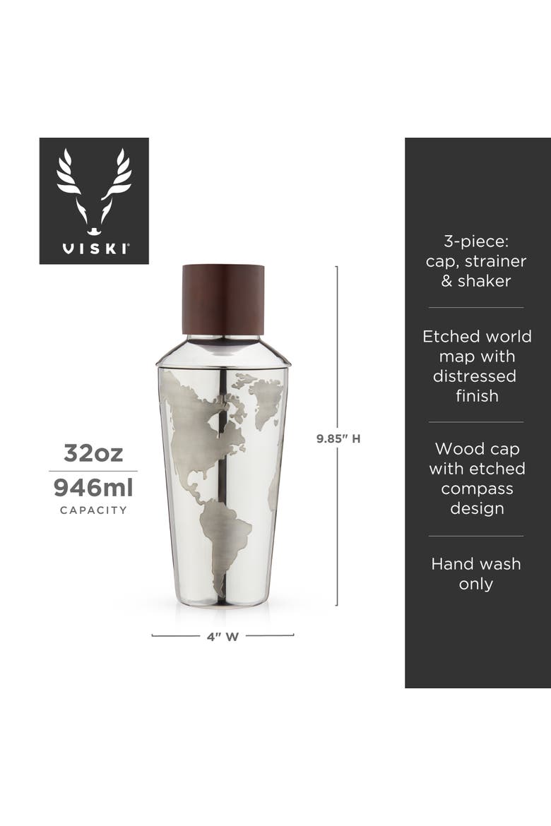 Globe Cocktail Shaker, Alternate, color, Silver