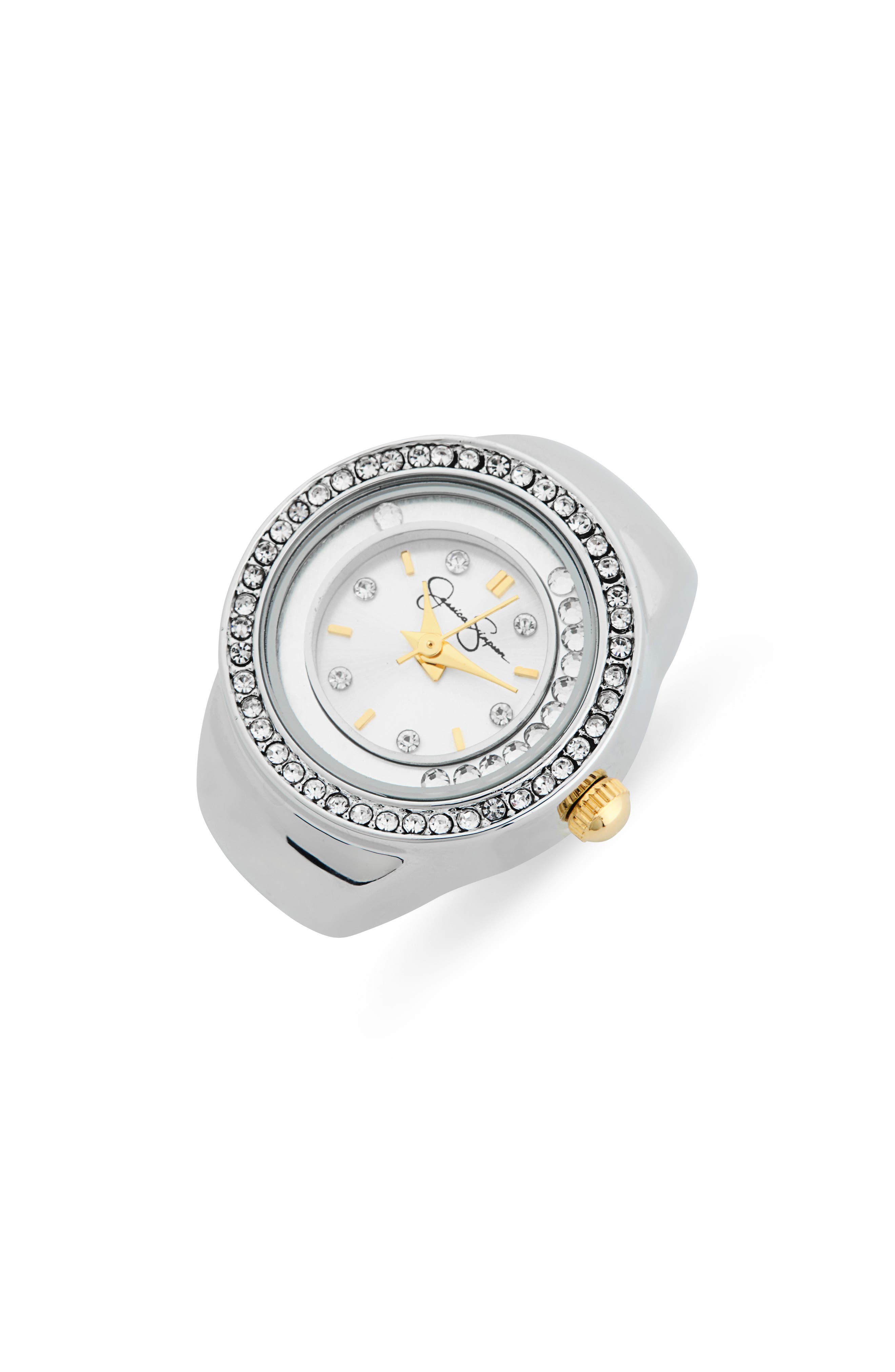 Jessica Simpson Floating Crystal Ring Watch