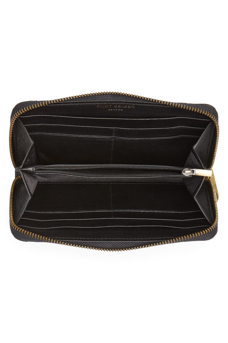 Eagle Leather Zip Around Wallet, Alternate, color, BLACK