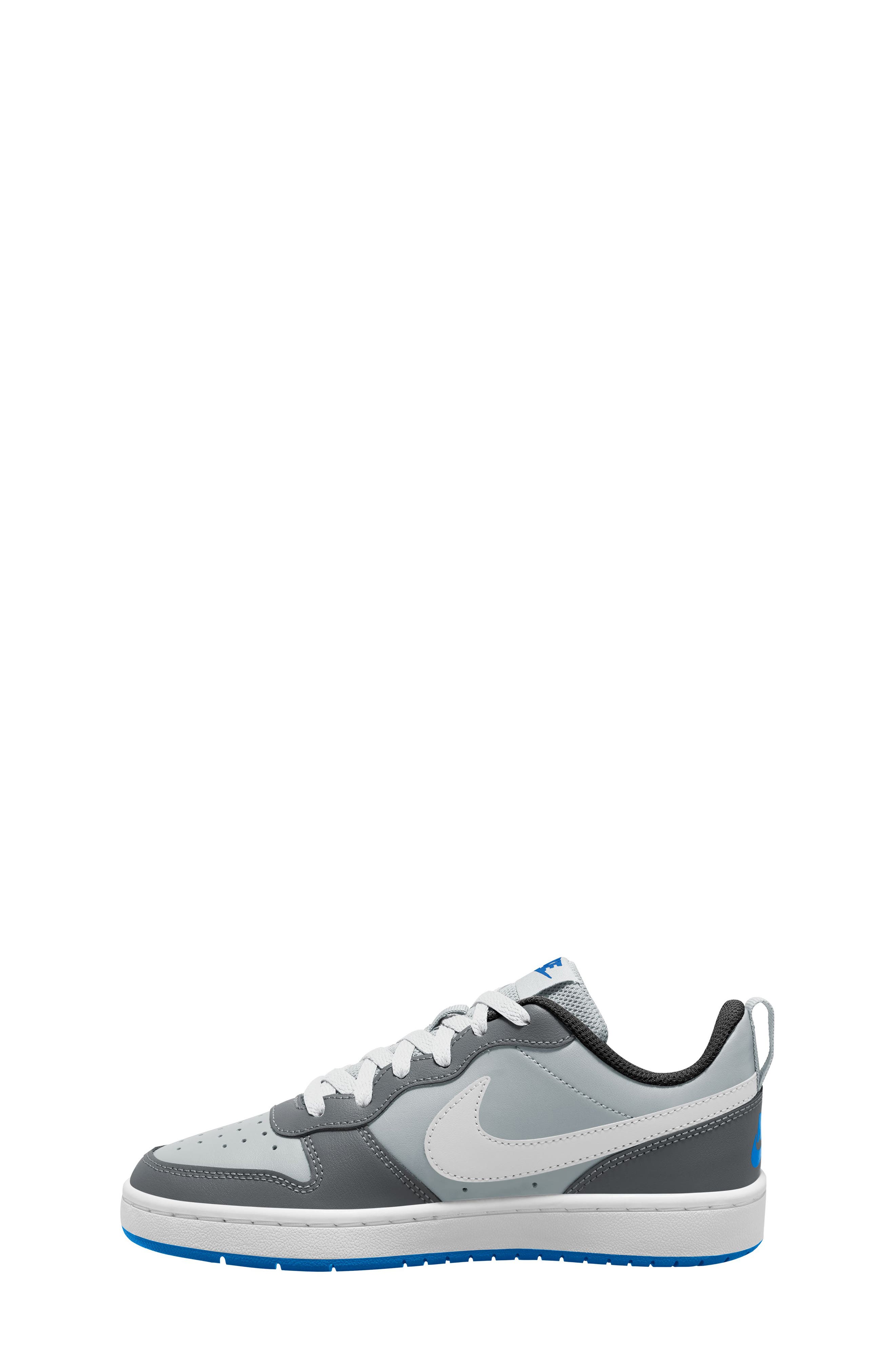 Kids' Court Borough Low Top Sneaker, Alternate, color, PLATINUM/ WHITE/ GREY/ BLUE
