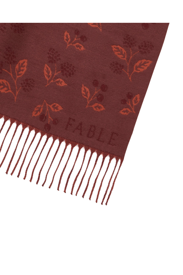 Blackberry Long Jacquard Scarf, Alternate, color, Burgundy