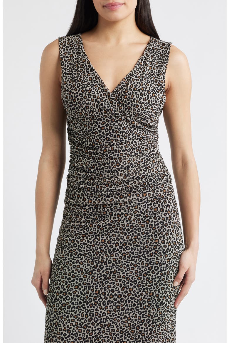 Ruched Empire Waist Sleeveless Top, Main, color, TAUPE