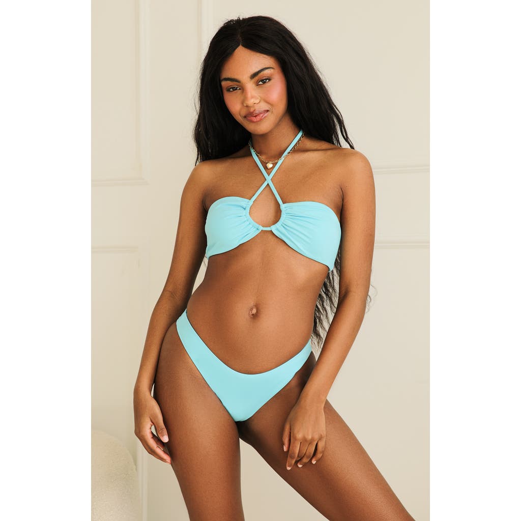 Dippin Daisys Amalfi String Tie Bandeau Bikini Top in Pool  product